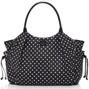 Kate Spade Stevie Travel/Diaper Shoulder Bag Black White Polka Dot with pouch ✨